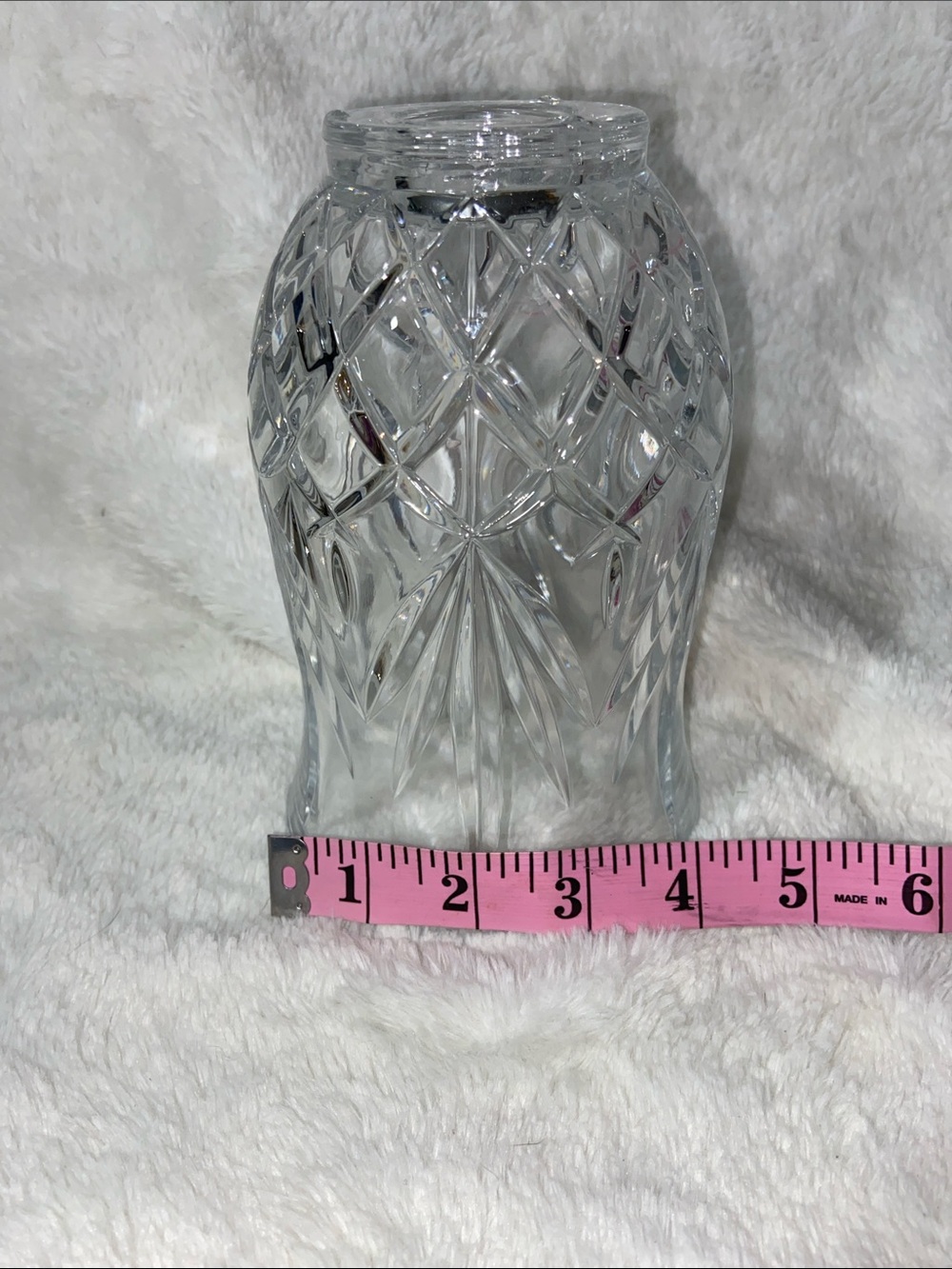 Cut Crystal Vase - Clear Glass Decorative Vase - Picture 5 of 5